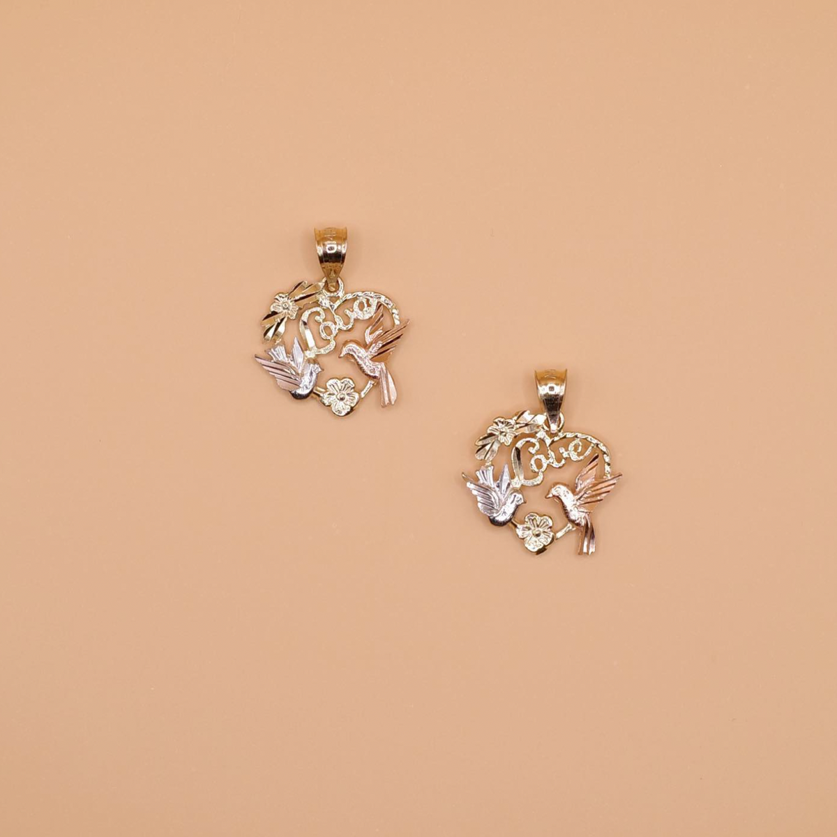 Love Doves Heart Pendant