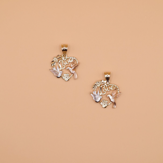 Love Doves Heart Pendant